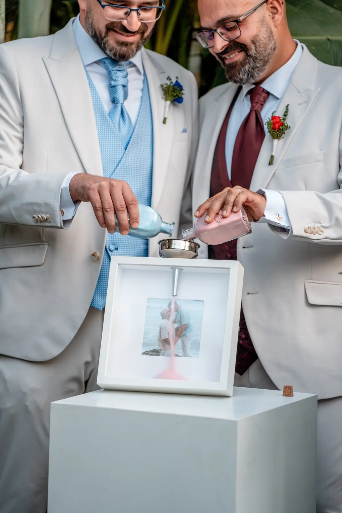 Ritual de la arena durante la ceremonia de boda